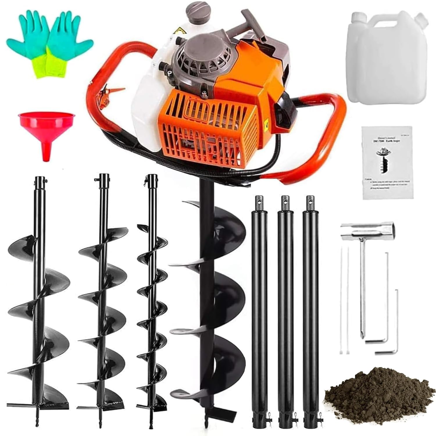 Amazon.com : Jacgood Gas Powered 62CC Post Hole Digger for Fence